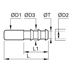 Adapter przejściówka ze złącz z pierścieniem zaciskowym na wąż gumowy 10 mm 7 mm (1822 10 07) - Legris