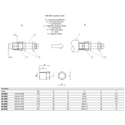 Nakrętka do regulacji skoku amortyzatora hydraulicznego, SA-12SC, seria SA - Camozzi