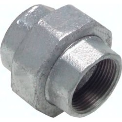 Śrubunek gwintowany, uszczelnienie płaskie, Rp 1 1/2"(GW), 25 bar, żeliwo cynkowane