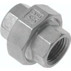 Śrubunek gwintowany, uszczelnienie płaskie, Rp 3"(GW), 16 bar, stal nierdzewna