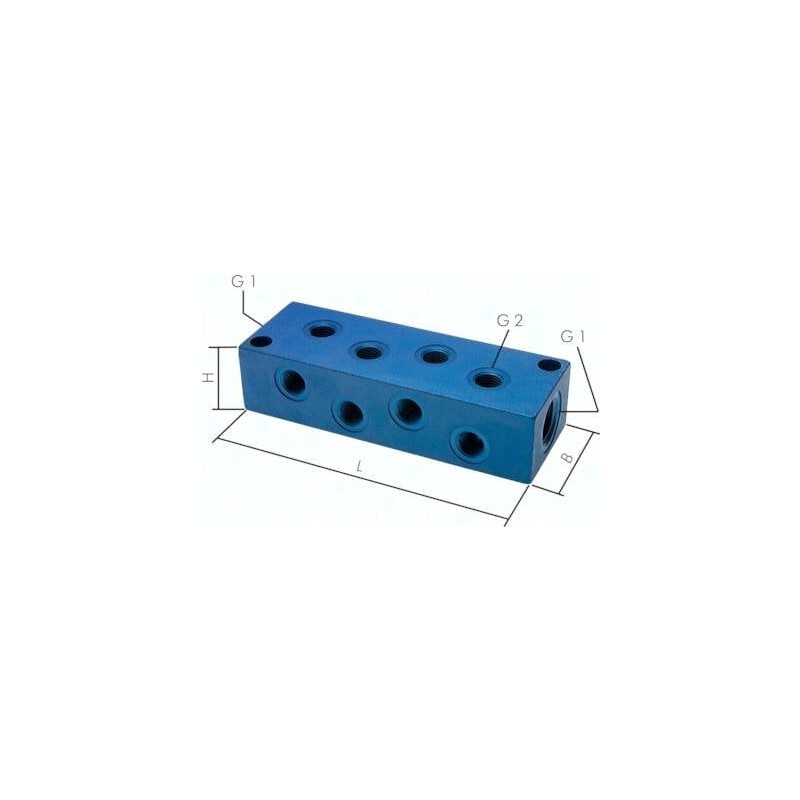 Listwa rozdzielająca, 2xG3/4-8xG1/2, aluminium