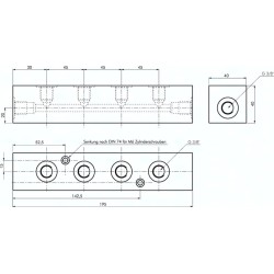 Listwa rozdzielająca, wysokociśnieniowa, 2xG3/8-4xG3/8