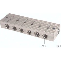 Listwa rozdzielająca, z zaworami kulowymi 2xG3/8-8xG1/4