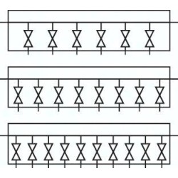 Listwa rozdzielająca, z zaworami kulowymi 2xG3/8-8xG1/4