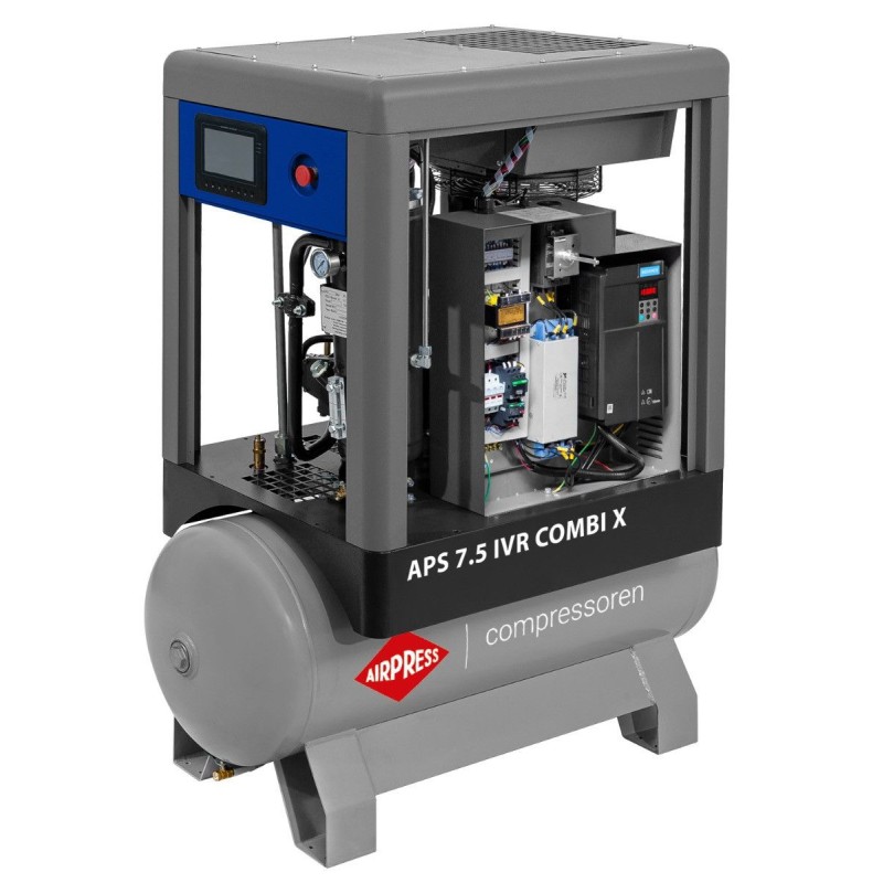 Kompresor śrubowy APS 7.5 IVR Combi X 10 bar 7.5 KM/5.5 kW 170-760 l/min 200 l