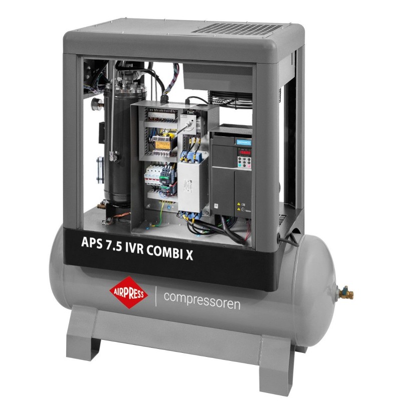 Kompresor śrubowy APS 7.5 IVR Combi X 10 bar 7.5 KM/5.5 kW 170-760 l/min 200 l