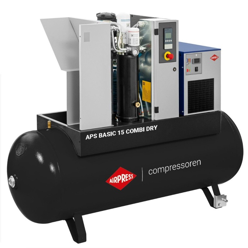 Kompresor śrubowy APS 15 Basic Combi Dry 10 bar 15 KM/11 kW 1416 l/min 500 l