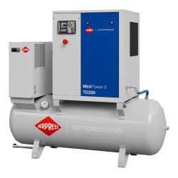 Kompresor śrubowy MiniPower 5 TD200 | 5.5 KM / 4.0 kW | 485 L/min | 200 L