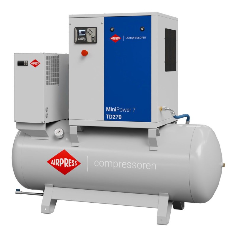 Kompresor śrubowy MiniPower 7 TD270 | 7.5 KM / 5.5 kW | 650 L/min | 270 L