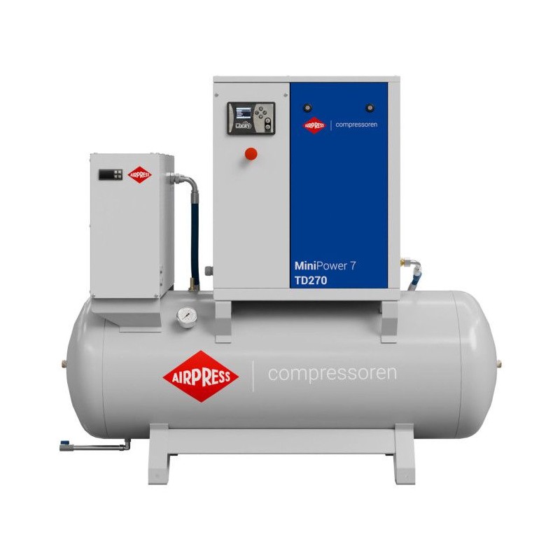 Kompresor śrubowy MiniPower 7 TD270 | 7.5 KM / 5.5 kW | 650 L/min | 270 L