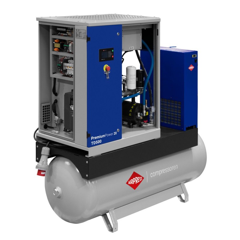 Kompresor śrubowy PremiumPower 20 TD500 | 20 KM / 15 kW | 1100 - 2420 l/min | 500 l