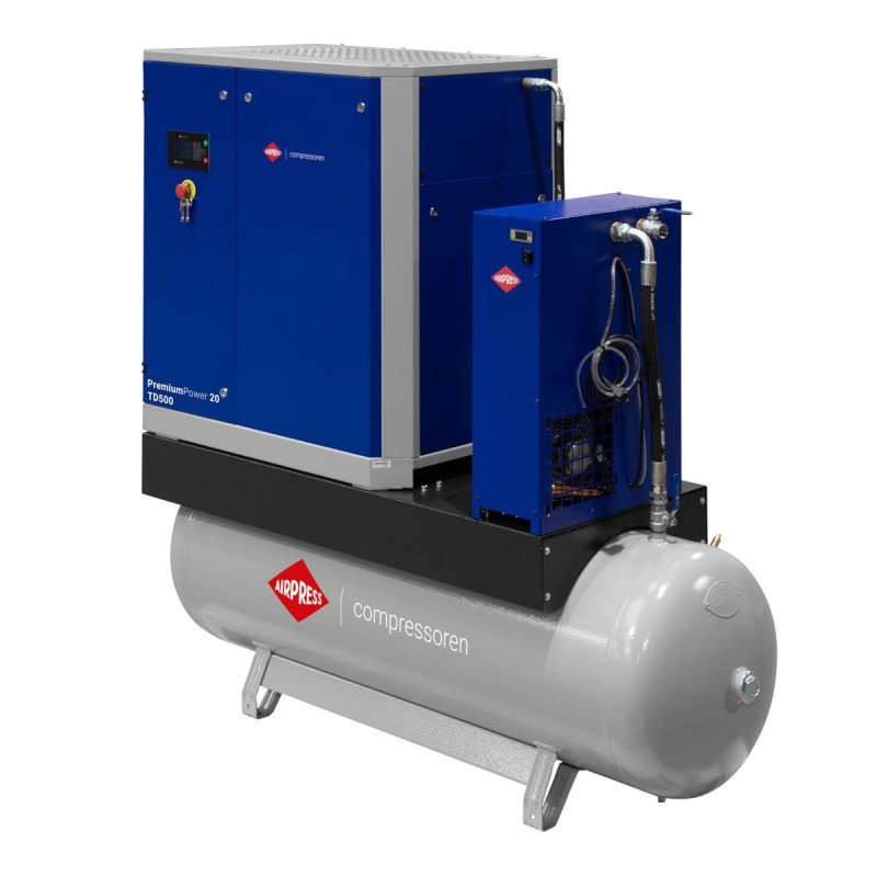 Kompresor śrubowy PremiumPower 20 TD500 | 20 KM / 15 kW | 1100 - 2420 l/min | 500 l