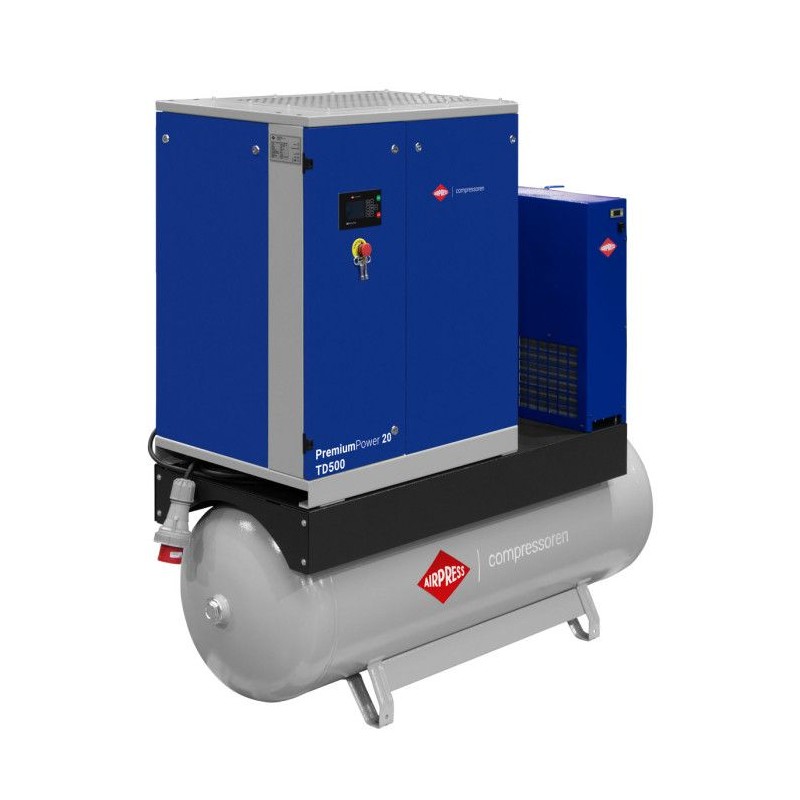 Kompresor śrubowy PremiumPower 20 TD500 | 20 KM / 15 kW | 1100 - 2420 l/min | 500 l
