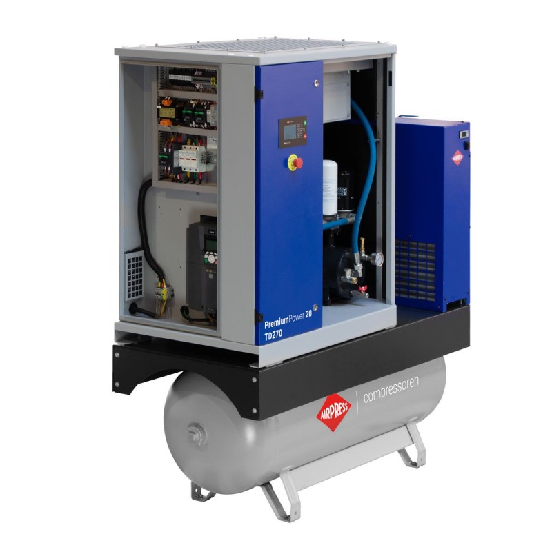Kompresor śrubowy PremiumPower 20 TD270 | 20 KM / 15 kW | 1100 - 2420 l/min | 270 l
