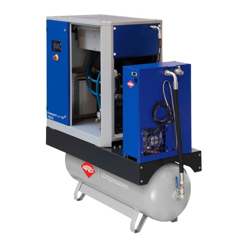 Kompresor śrubowy PremiumPower 20 TD270 | 20 KM / 15 kW | 1100 - 2420 l/min | 270 l