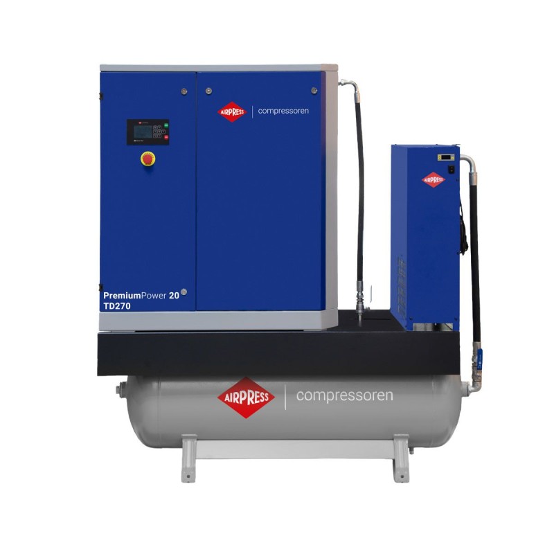 Kompresor śrubowy PremiumPower 20 TD270 | 20 KM / 15 kW | 1100 - 2420 l/min | 270 l