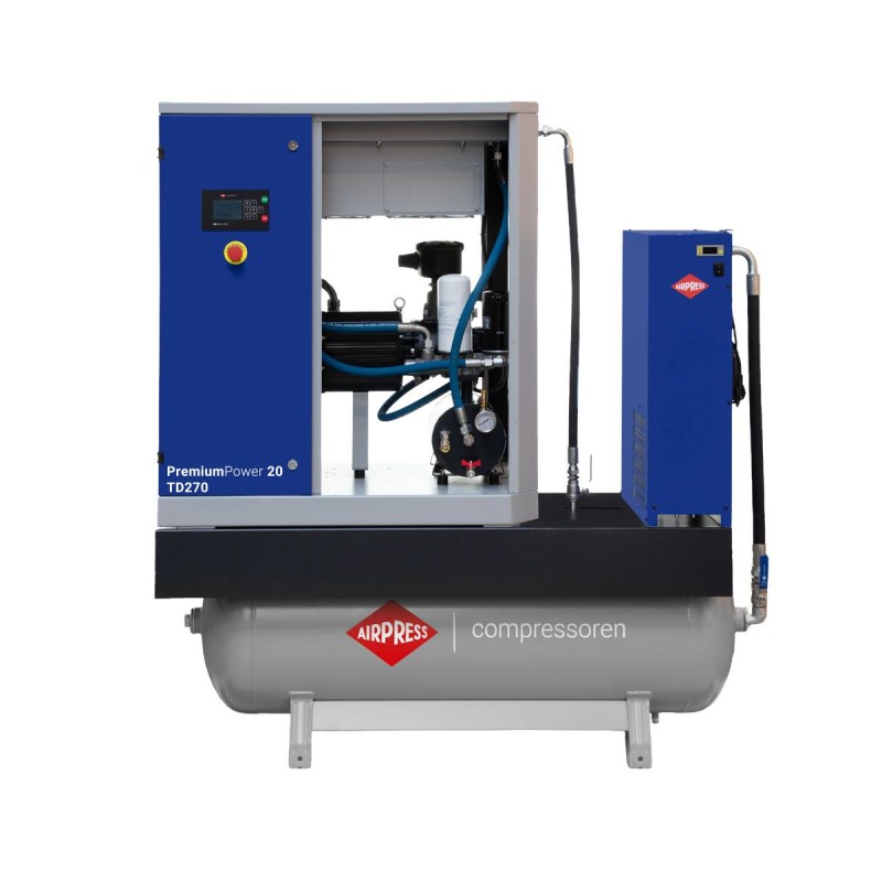 Kompresor śrubowy PremiumPower 20 TD270 | 20 KM / 15 kW | 1100 - 2420 l/min | 270 l