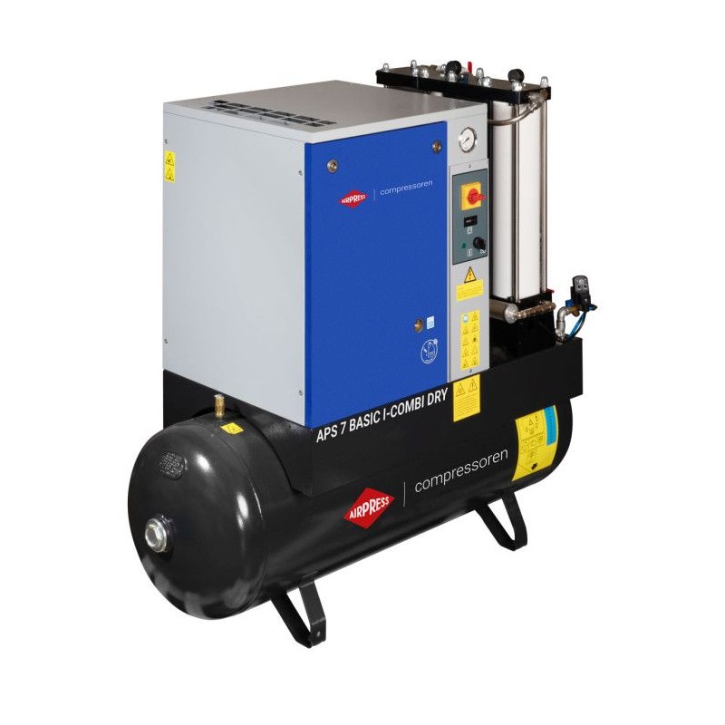 Kompresor śrubowy APS 7 Basic i-Combi Dry 10 bar 7.5 KM/5.5 kW 780 l/min 200 l z adsorpcyjnym zestawem filtracyjnym OFAG4