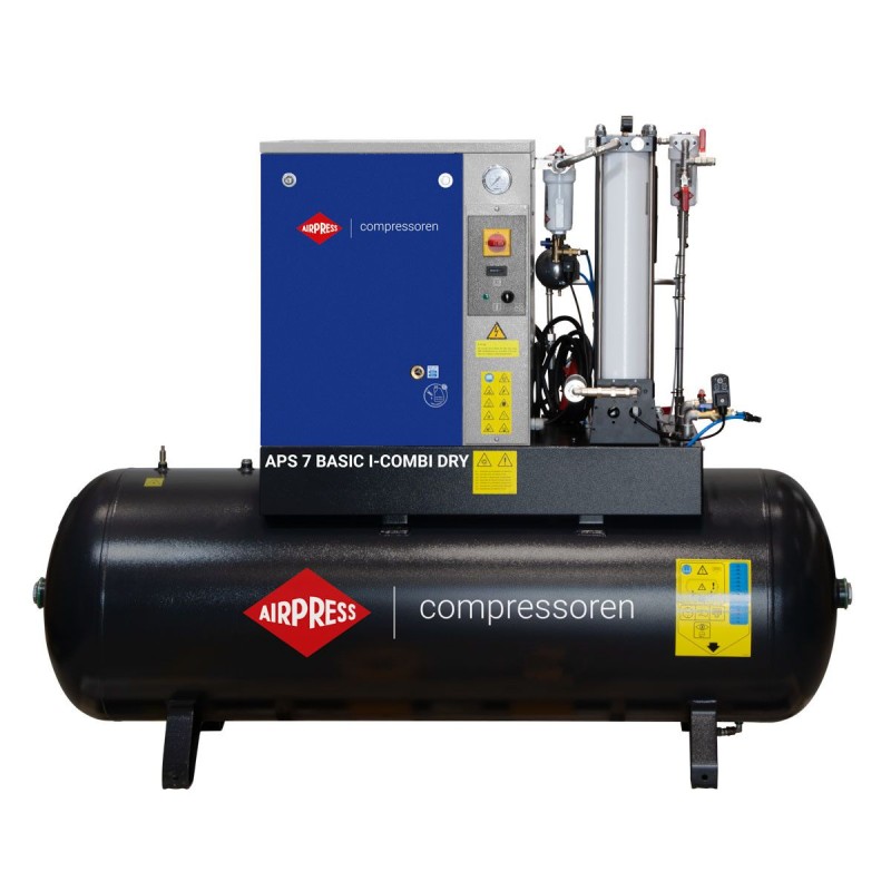 Kompresor śrubowy APS 7 Basic i-Combi Dry 10 bar 7.5 KM/5.5 kW 780 l/min 500 l z adsorpcyjnym zestawem filtracyjnym OFAG4