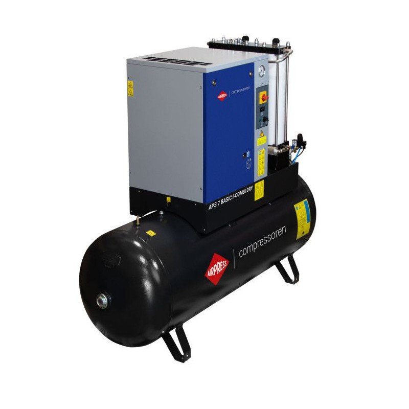 Kompresor śrubowy APS 7 Basic i-Combi Dry 10 bar 7.5 KM/5.5 kW 780 l/min 500 l z adsorpcyjnym zestawem filtracyjnym OFAG4