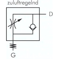 Zawór dławiąco-zwrotny wkręcany dławienie na wlocie G1/2-8 (oring)