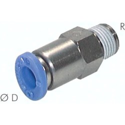 Zawór zwrotny wtykowy R1/8-8, przepływ od gwintu do przewodu, uszczelnienie gwintu teflon