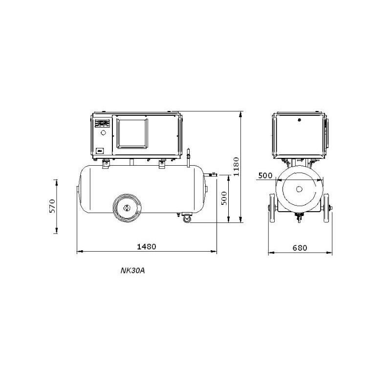 Kompresor Śrubowy WAN NK-30A/3kW 8 Bar