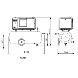 Kompresor Śrubowy  WAN NK-30A/5,5kW 8 Bar