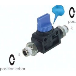 Zawór odcinający 3/2 R 3/8 - R 3/8 (teflon), gwint zewnętrzny