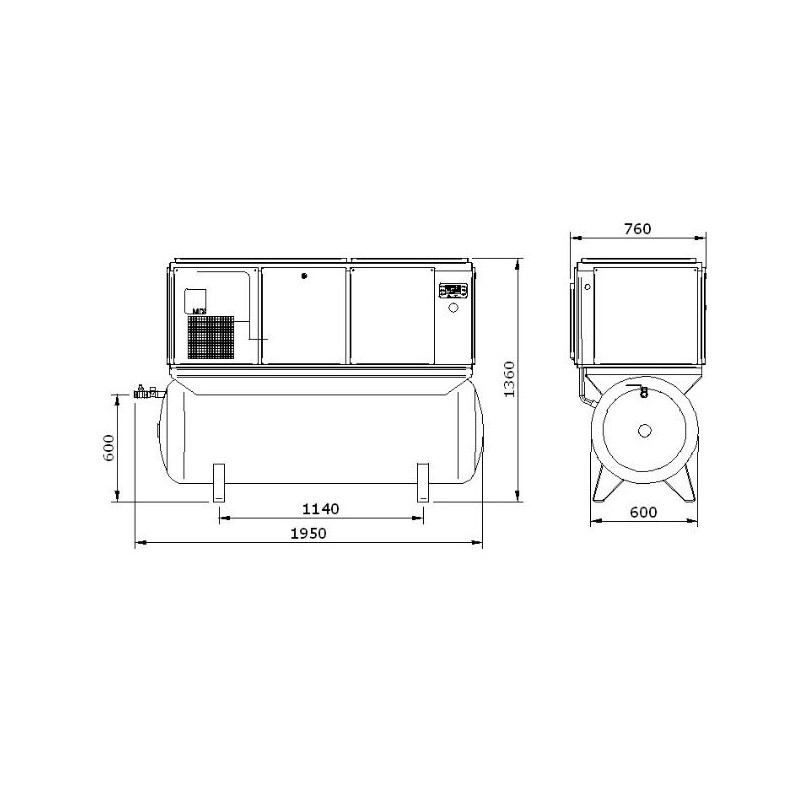 Kompresor Śrubowy WAN NK-60c 11 kW 13 Bar