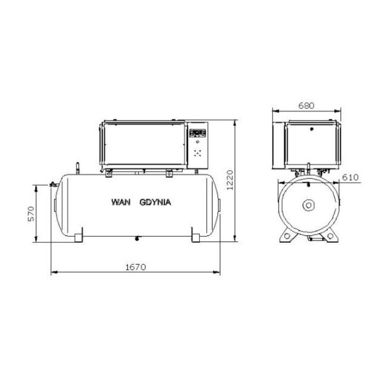Kompresor Śrubowy WAN NK-30b Osuszacz 4kW 10 bar