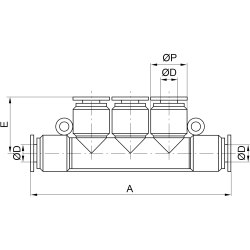 Rozdzielacz wtykowy 5x 10 - PNEUER