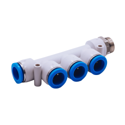 Rozdzielacz wtykowy z gwintem zewnętrznym G 1/2" 4x 8 - PNEUER