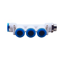 Rozdzielacz wtykowy z gwintem zewnętrznym G 1/2" 4x 8 - PNEUER