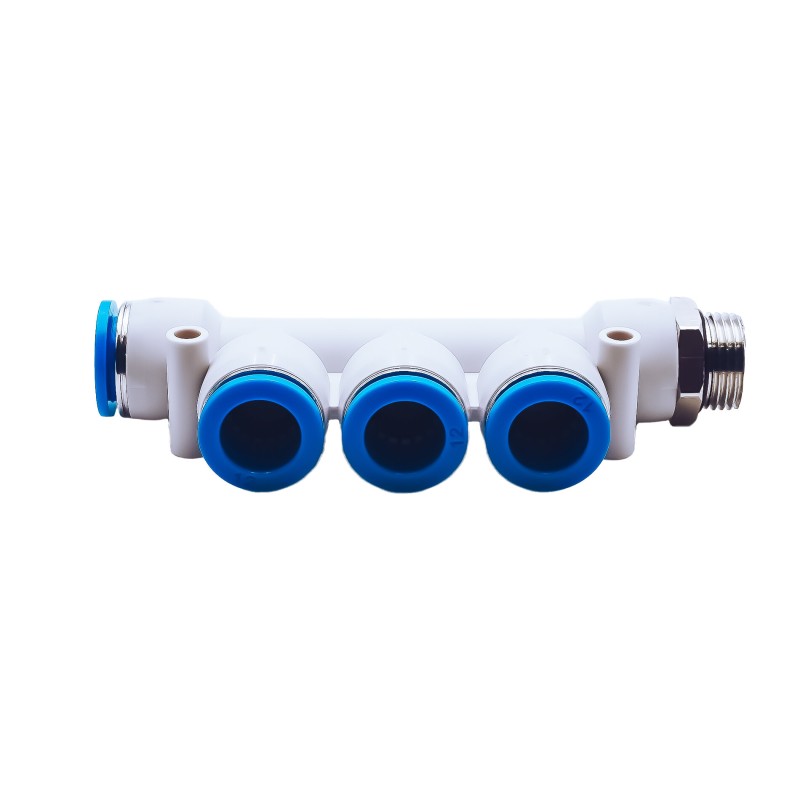 Rozdzielacz wtykowy z gwintem zewnętrznym G 1/2" 4x 8 - PNEUER