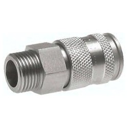 Szybkozłączka NW10 G1/2" GZ, z odcięciem, stal nierdzewna