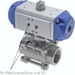 Zawór kulowy z napędem pneum. otwierany spręż., stal nierdzewna, G1/4