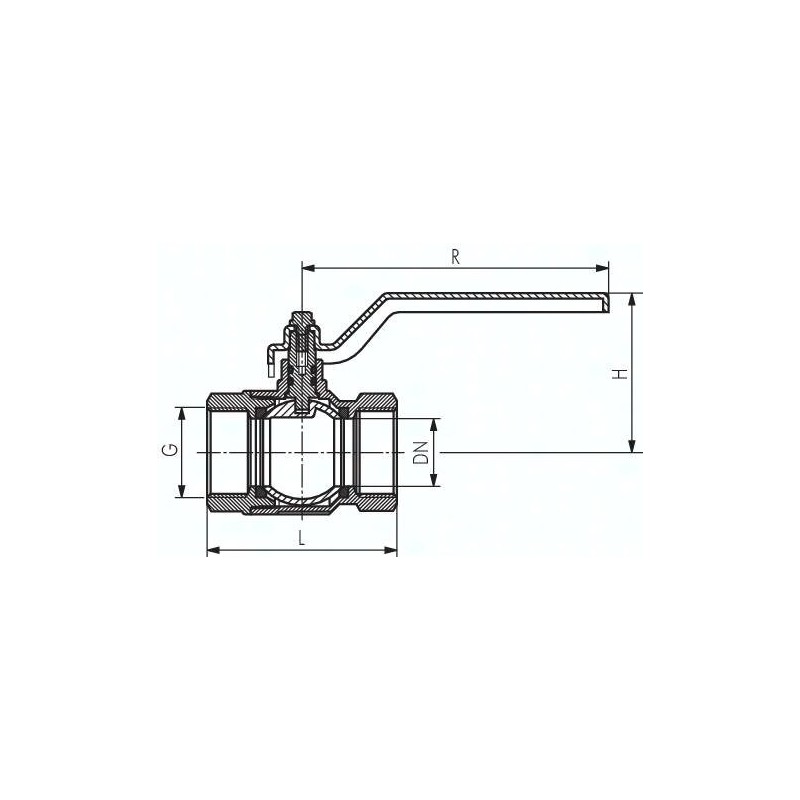 Zawór kulowy, mosiądz, wersja krótka, G 2", PN25, pełny przelot