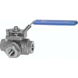 Zawór kulowy 3-drogowy, stal nierdzewna, typ T, G 2 1/2", PN25