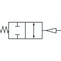 Zawór kulowy z napędem pneum. zamykany spręż., stal nierdzewna, do wspawania