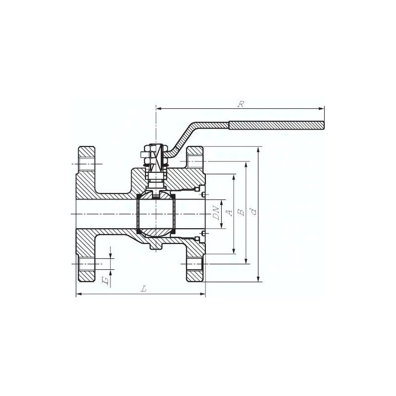 Zawór kulowy kołnierzowy, korpus odlewany, DN 100 / PN16