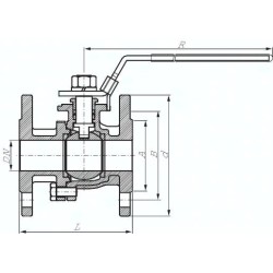 Zawór kulowy kołnierzowy, stal nierdzewna, DN 100 / PN16