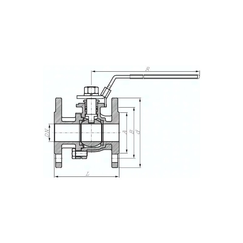 Zawór kulowy kołnierzowy, stal nierdzewna, DN 32 / PN40