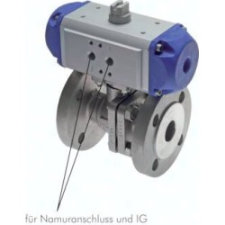 Zawór kulowy kołnierzowy z napędem pneumat., stal nierdzewna, DN40/PN40, otwierany spręż.