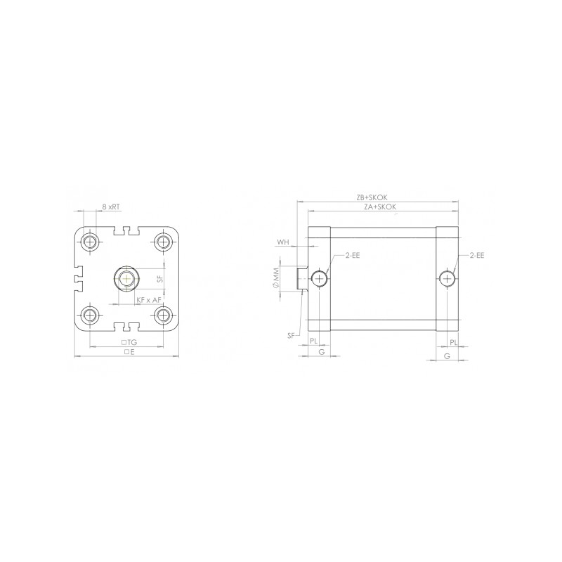 SIŁOWNIK ISO 21287 FI 63/70 Z MAGNESEM KOMPAKT G.WEW