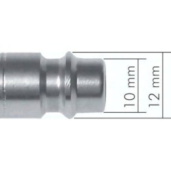 Króciec szybkozłącza NW7,2, G1/2" GZ, z odcięciem, stal nierdzewna