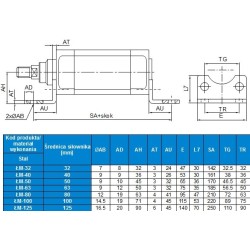 Łapa montażowa ISO 15552 D32