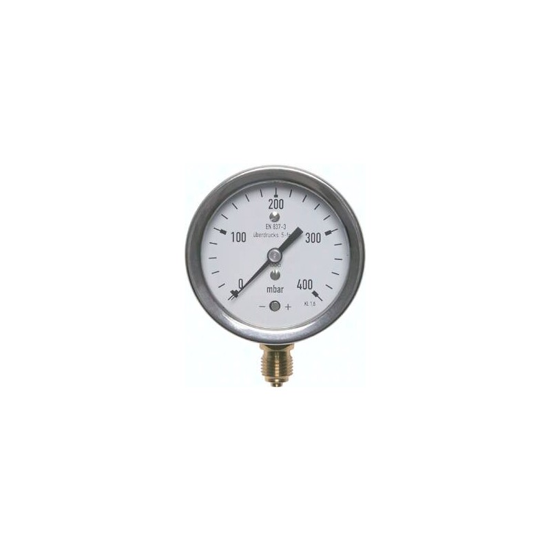 Manometr pionowy, D 160, -40 do +20 mbar, G1/2