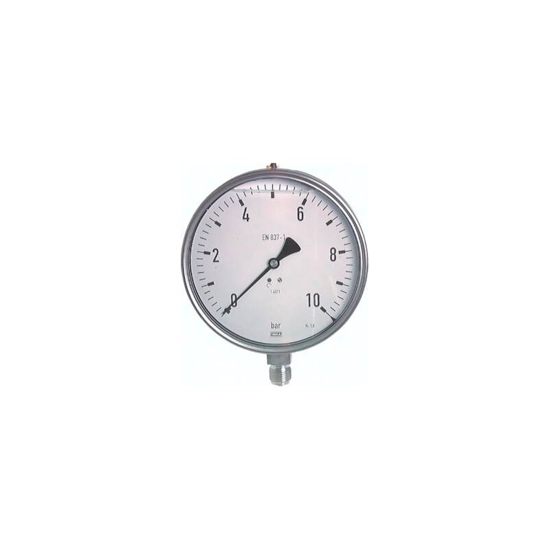 Manometr nierdzewny, glicerynowy pionowy, D160, 0-1 bar