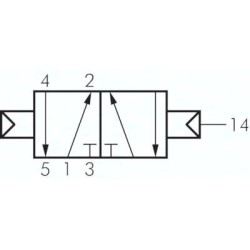 Zawór pneumatyczny 5/2 G1/2, powrót powietrzem